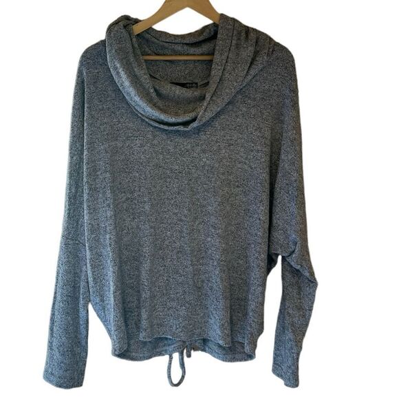 Ariella. Grey Drawstring Back Cowl Neck Shirt. Size Medium. - Picture 1 of 14